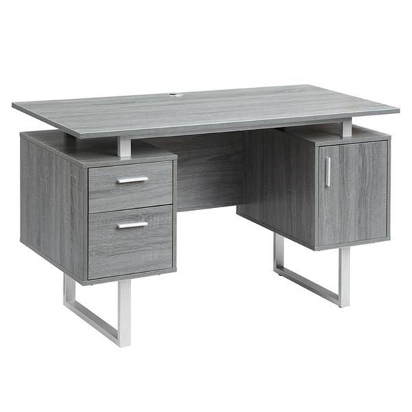 Back2Basics Modern Office Desk with Storage, Grey - 29.75 x 51.25 x 23.25 in. BA2647835